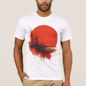 T-shirt Soleil rouge Abstrait avec éclaboussure géométriqu (Devant)