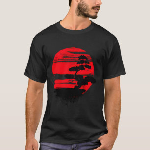 T-shirt Soleil rouge Bonsai Tree japonais