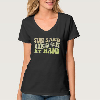 T-shirt Soleil Sable Anneau Sur Ma Main Groovy Enterrement