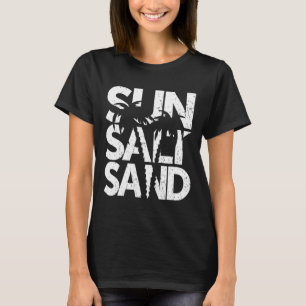 T-shirt Soleil Sel Sable Palmier Hawaï Plage Été Vacances