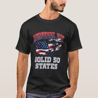 T-shirt Solid 50 États Américain Fier Usa Patriot honoré