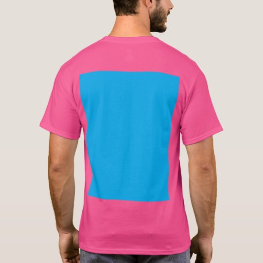 T-shirt Solid Cyan Blue Background | Summer Minimal Style (Dos)