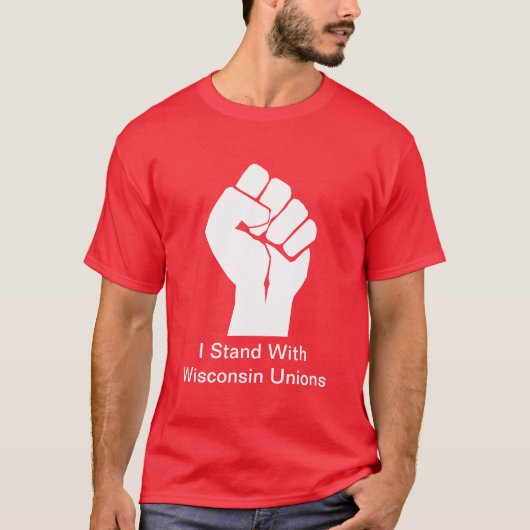 T-shirt Solidarité avec les syndicats du Wisconsin (Devant)