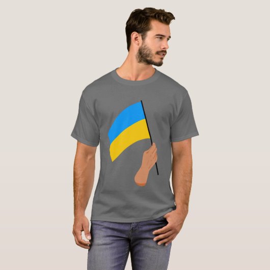 T-Shirt Solidarité Drapeau Ukrainien (Devant entier)