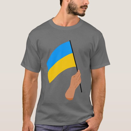 T-Shirt Solidarité Drapeau Ukrainien (Devant)