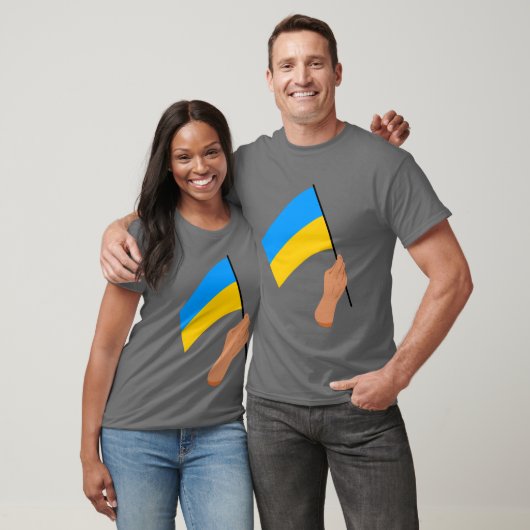 T-Shirt Solidarité Drapeau Ukrainien (Unisexe)