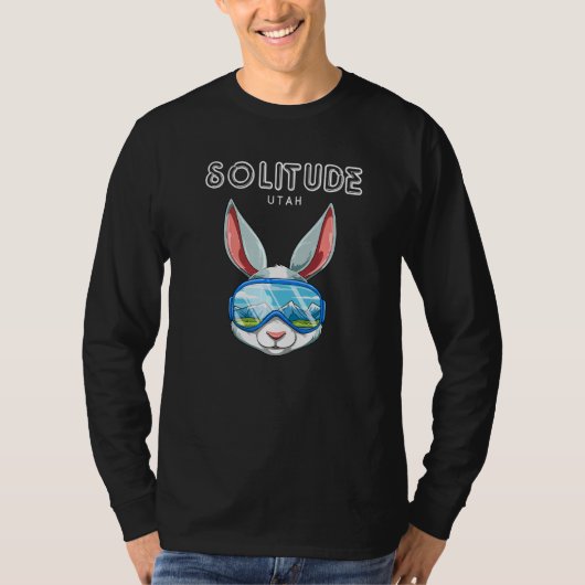 T-shirt Solitude Utah Usa Ski Et Snowboard Rabbit (Devant)