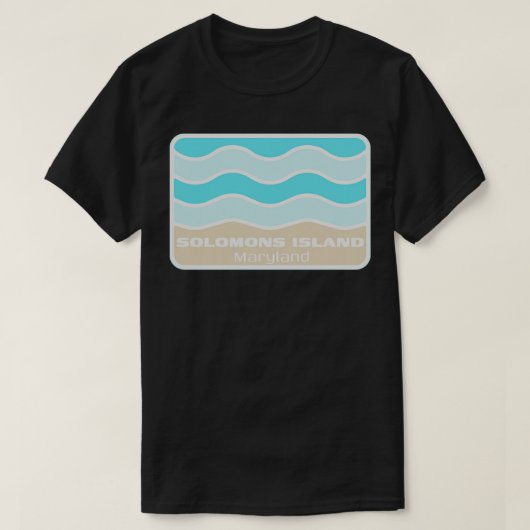 T-shirt Solomons Island Maryland s'écrase une vague sur un (Design devant)