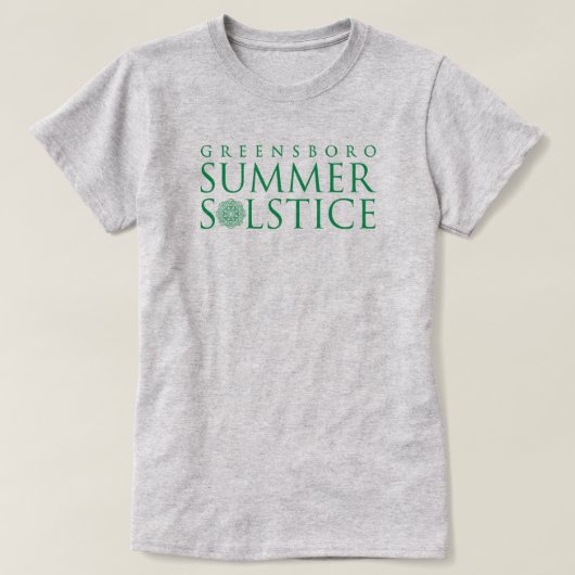 T-shirt Solstice d'été Greensboro Vert simple sur gris (Design devant)