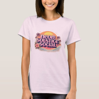 T-shirt Solstice Néon Social Rétro | Plage Vintage Pastel