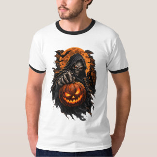 T-shirt Sombre Faucheur Halloween – Crâne Citrouille Gothi