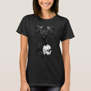 T-shirt Sombre Gothique Créature Démoniaque Chat Noir Et C
