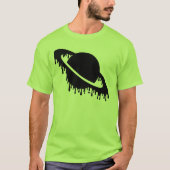 T-shirt Sombre Gothique Planète Déchirante Saturne Silhoue (Devant)