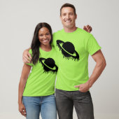T-shirt Sombre Gothique Planète Déchirante Saturne Silhoue (Unisexe)