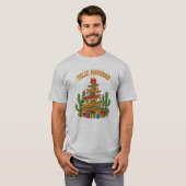 T-shirt Sombrero Drôle Empilé Arbre de Noël Feliz Navidad (Devant entier)