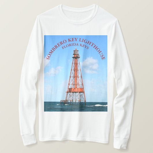T-shirt Sombrero Key Lighthouse Florida Keys à manches lon (Design devant)