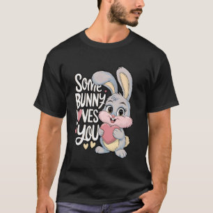 T-shirt Some Lapin T'aime Mignon Lapin de Pâques