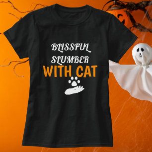 T-shirt Sommeil Béni Avec Chat Halloween Personnalisé