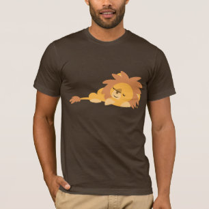 T-shirt sommeillant mignon de lion de bande