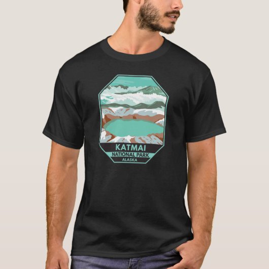 T-shirt Sommet du parc national Katmai Crater Lake Alaska (Devant)