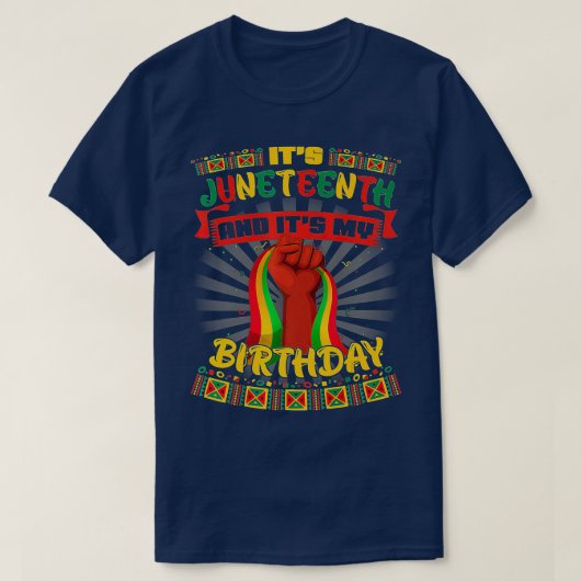 T-shirt Son 11E Et Mon Anniversaire Africain Black Junet (Design devant)
