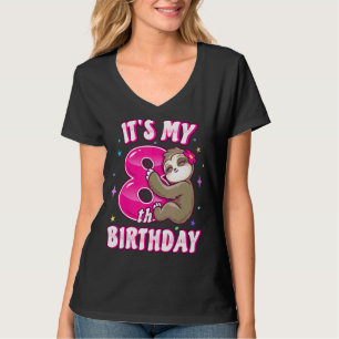 T-shirt Son 8 Anniversaire Huit Fille Rose Fille Thème Ki