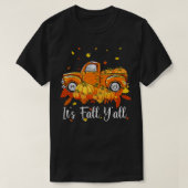 T-shirt Son Automne Yall Camion Citrouille Automne Arbre B (Design devant)