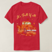 T-shirt Son Automne Yall Camion Citrouille Automne part po (Design devant)