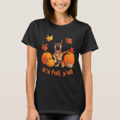 T-shirt Son automne yall German Shepherd chiot Fall Thanks (Devant)