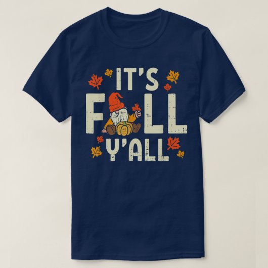 T-shirt Son automne Yall Gnome Citrouille Halloween Thanks (Design devant)