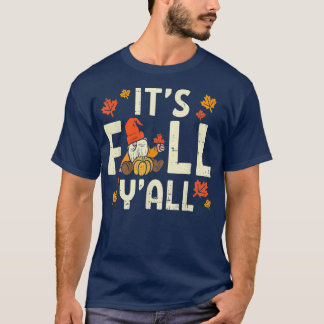 T-shirt Son automne Yall Gnome Citrouille Halloween Thanks