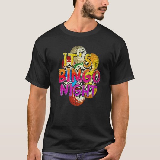T-shirt Son Bingo Night Bingo Joueur Loterie Jeu Colo (Devant)