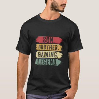 T-shirt Son Brother Gaming Legend Meilleur rétro de Noël 7
