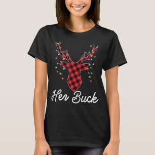 T-shirt Son Buck Reindeer Red Plaid Christmas Pyjama Match