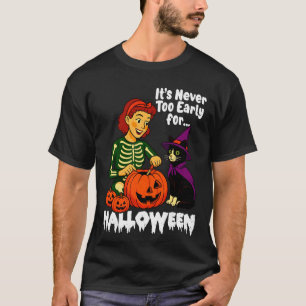 T-shirt Son chat de pumpkin Jack pour Halloween n'est jama
