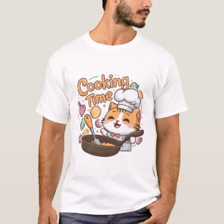 T-shirt Son Chat de temps de Cuisine