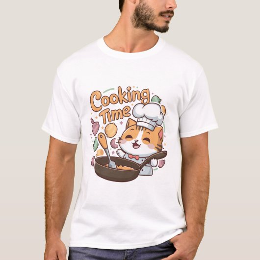 T-shirt Son Chat de temps de Cuisine (Devant)
