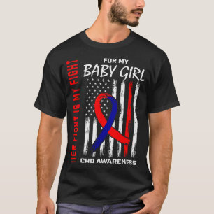 T-shirt Son Combat Bébé Fille Sensibilisation Tcd Drapeau
