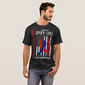 T-shirt Son Combat Bébé Fille Sensibilisation Tcd Drapeau (Devant entier)
