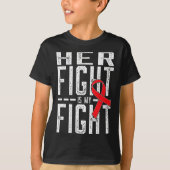 T-shirt Son combat est ma lutte Conscience du cancer du sa (Devant)
