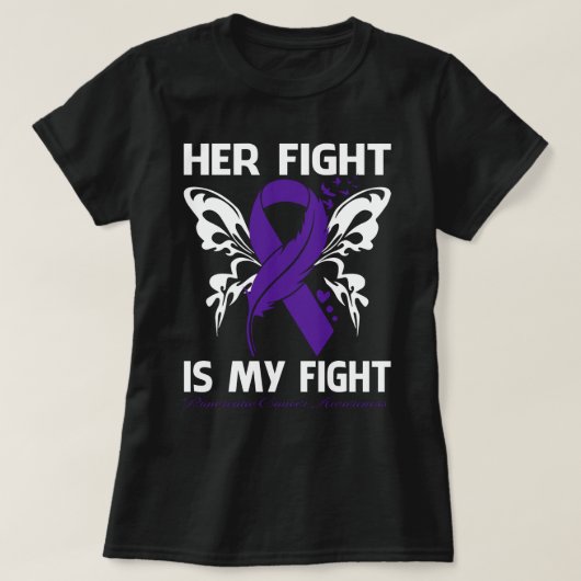T-shirt Son combat est ma lutte contre le CANCER PANCRÉATI (Design devant)
