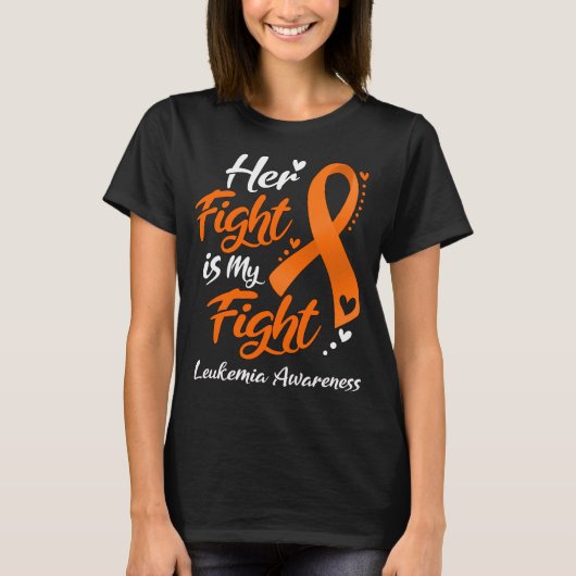 T-shirt Son combat est ma lutte LEUKEMIA connaissance (Devant)