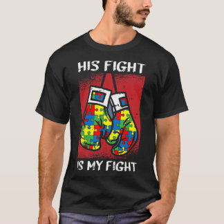 T-shirt Son Combat Est Mon Boxe De Boxe De Sensibilisation