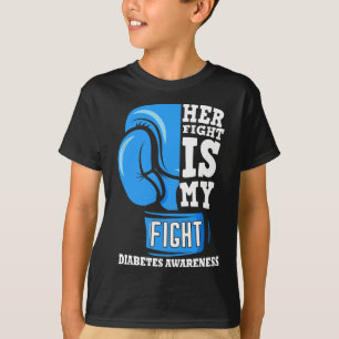 T-shirt Son combat est mon boxe de combat Glove Diabetes A