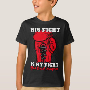 T-shirt Son combat est mon combat. Boxe Boxeur Cancer du s