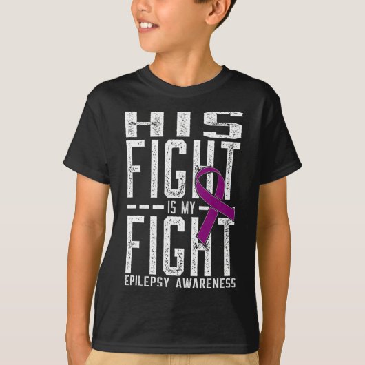T-shirt Son combat est Mon combat Conscience de l'épilepsi (Devant)