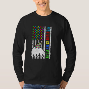 T-shirt Son combat est mon combat contre le drapeau améric
