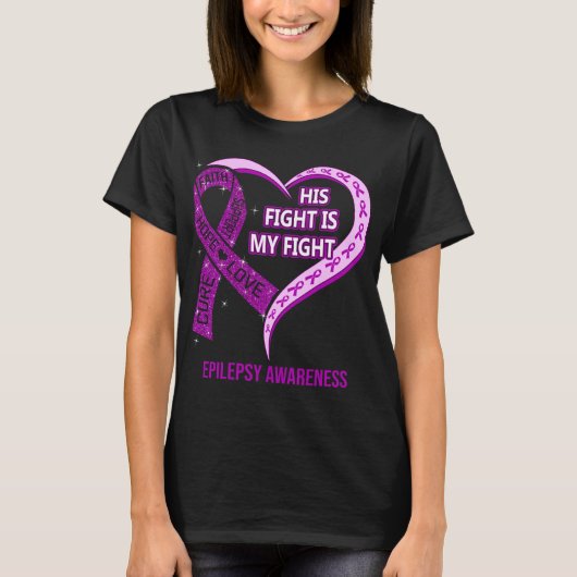 T-shirt Son combat est mon combat Epilepsie Combattre (Devant)