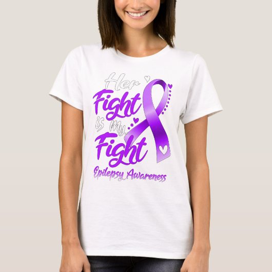 T-shirt Son combat est Mon combat Epilepsie Conscience (Devant)