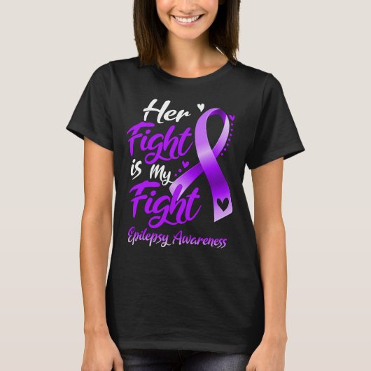 T-shirt Son combat est Mon combat Epilepsie Conscience (Devant)